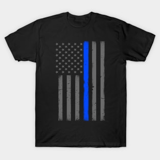 Thin Blue Line American Flag T-Shirt